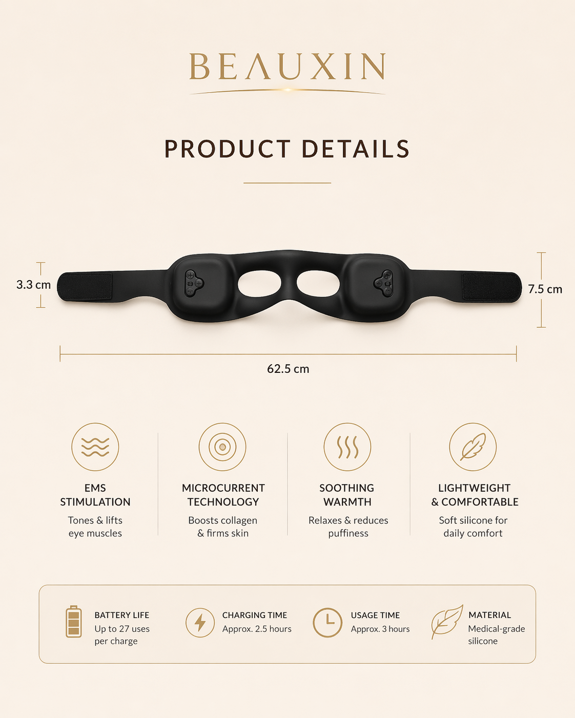 Japan-Style EMS Microcurrent RF Eye Massager - Image 7
