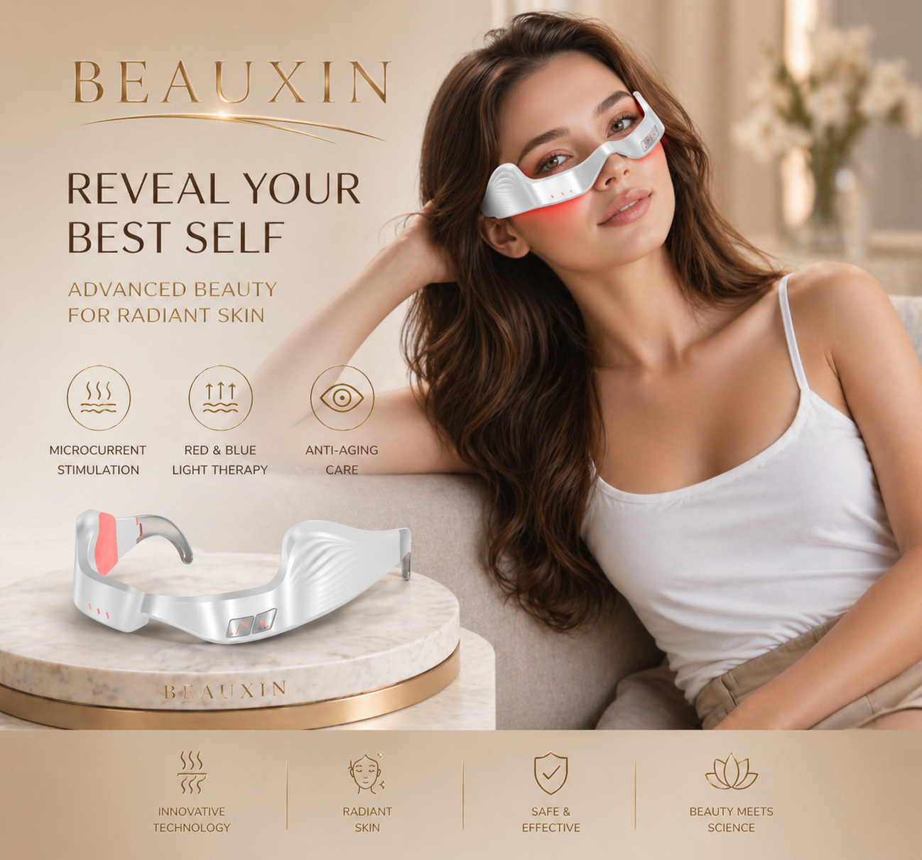 Beauxin EMS and Red Light Eye Therapy Glasses - Image 3