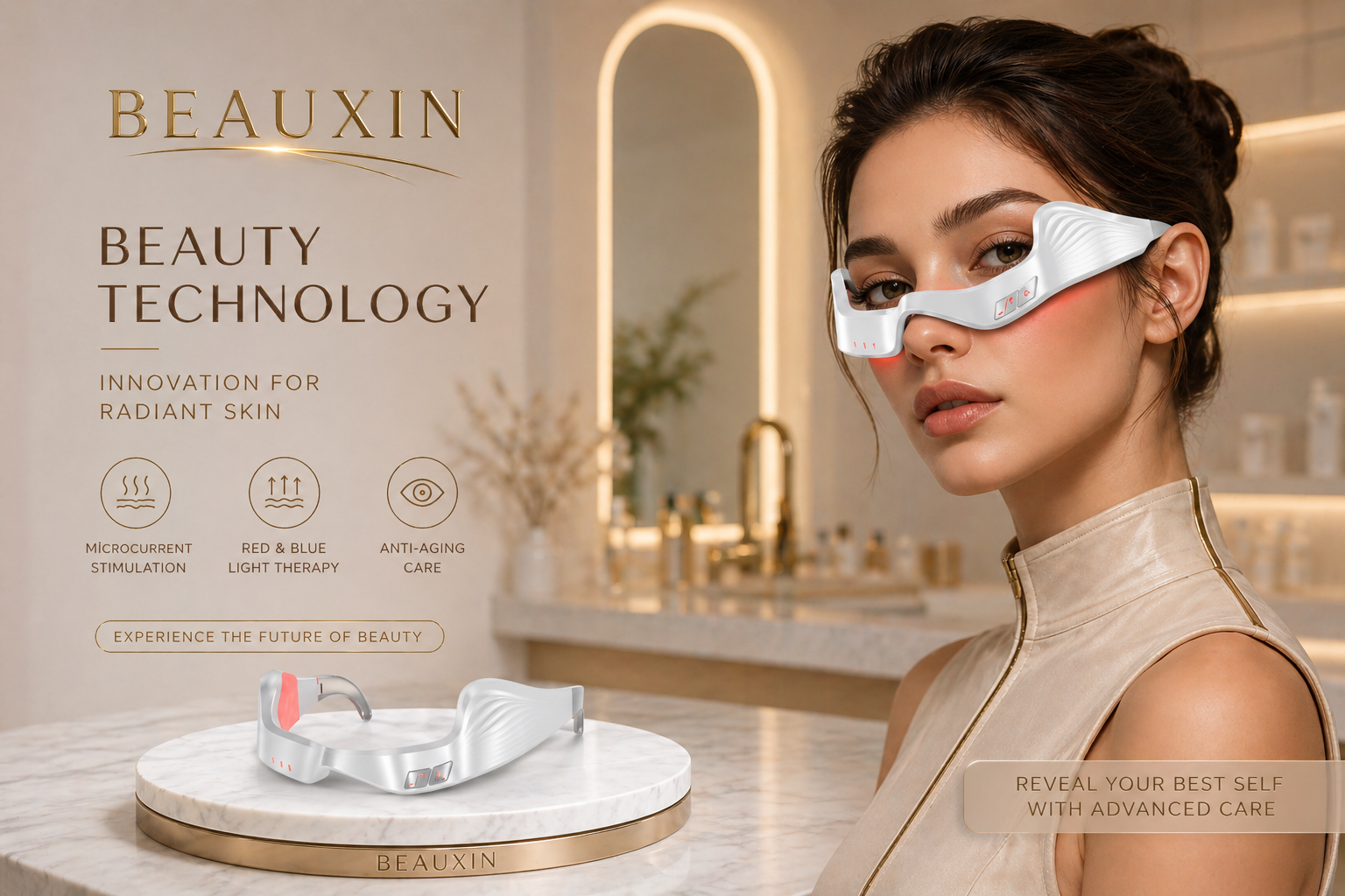 Beauxin EMS and Red Light Eye Therapy Glasses